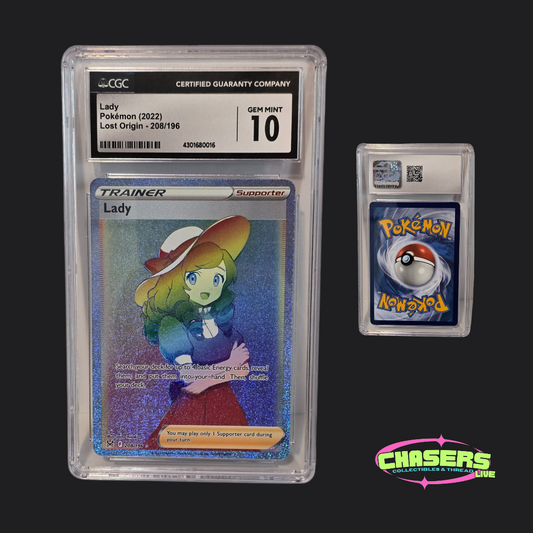 Pokemon "Lady" 2022 Lost Origin Secret Rare Full Art #208/196 Rainbow CGC 10 Gem Mint