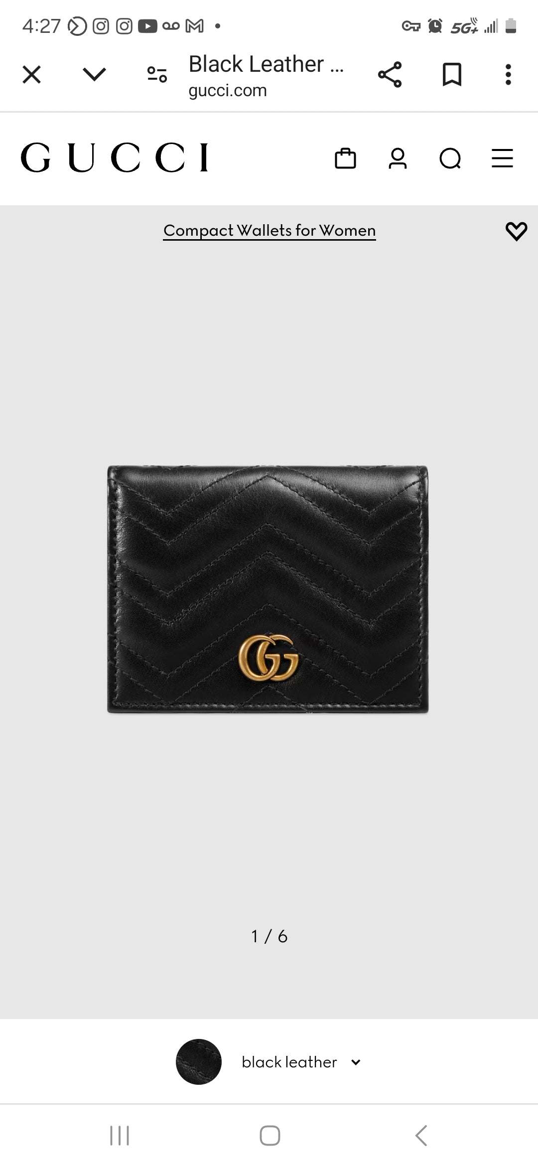 GUCCI Marmont GG Card Case